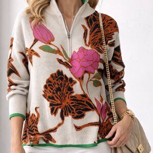 LDC51 Floral Pullover Sweater by LITTLE DAISY